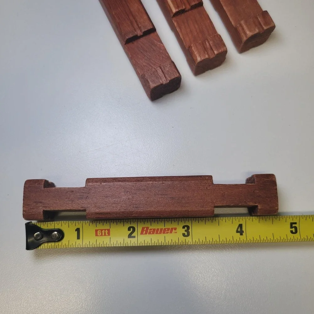 Vintage Lincoln Logs Replacement Square 9 Piece Set Dark Brown Wood 4.5 Inch‎
